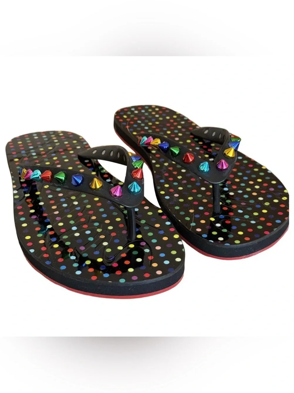 Christian Louboutin Loubi Flip Spikes Donna rubber/plastic jeweled flip-flops
